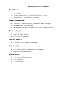 Geography of Europe Cornell Notes Physical Features Very diverse