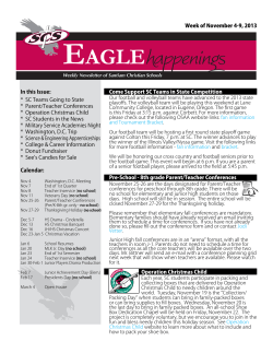 In this Issue: * SC Teams Going to State * Parent/Teacher