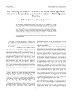 The Simulating Social Mind - The Center for Brain and Cognition