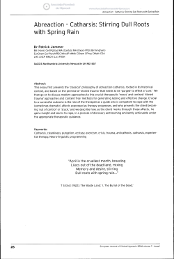 Abreaction - Catharsis: Stirring Dull Roots with Spring Rain