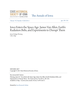 Iowa Enters the Space Age - Iowa Research Online