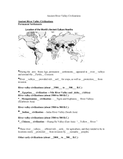 Ancient River Valley Civilizations Ancient River Valley
