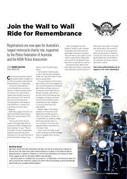 Join the Wall to Wall Ride for Remembrance