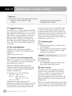 Multiplication of whole numbers Unit 13