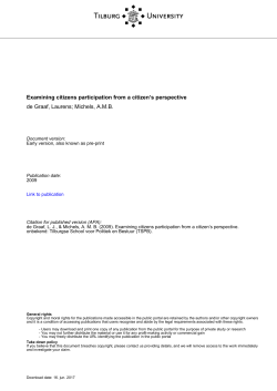 Tilburg University Examining citizens participation