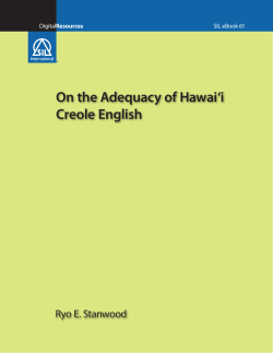 On the Adequacy of Hawai`i Creole English