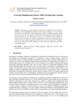 Fostering Multiplication Fluency Skills Through Skip Counting (PDF