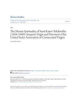 The Marian Spirituality of Saint Kateri Tekakwitha