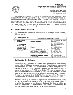 ANNEXURE - I के˘ य रेशम बोडx CENTRAL SILK BOARD