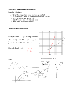 Section 2.2: Lines and Rates of Change Learning Objectives: 1
