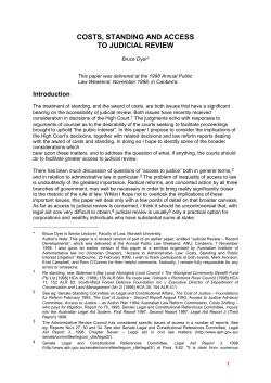 costs, standing and access to judicial review