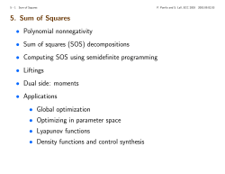 5. Sum of Squares &bull; Polynomial nonnegativity &bull; Sum of squares