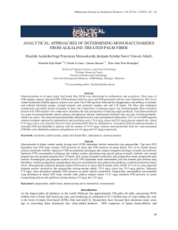 analytical approaches of determining monosaccharides from