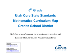 6 Grade Utah Core State Standards Mathematics Curriculum Map