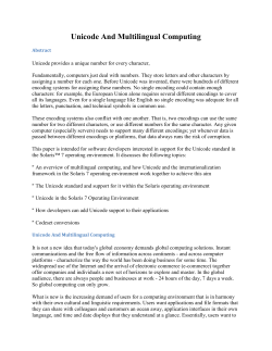 Unicode And Multilingual Computing