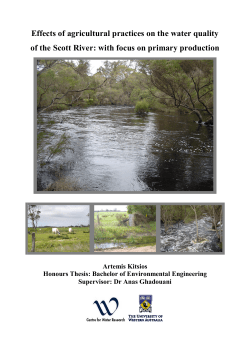 Effects of agricultural practices on the water quality of the