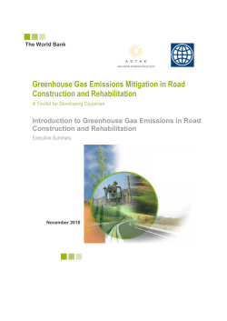 Greenhouse Gas Emissions Mitigation in Road Construction and