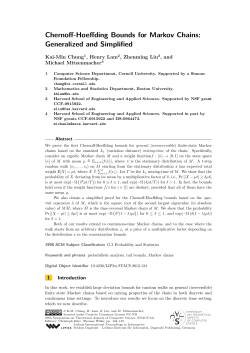 Chernoff-Hoeffding Bounds for Markov Chains: Generalized and