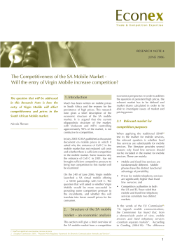 The Competitiveness of the SA Mobile Market