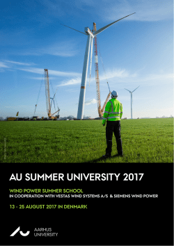 AU SUMMER UNIVERSITY 2017 AU