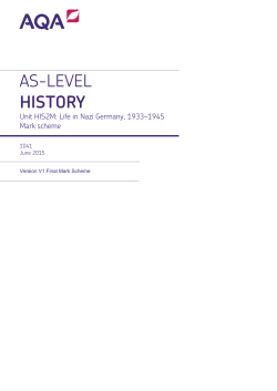 A-level History Mark scheme HIS2M - Life in Nazi Germany