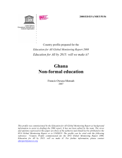 Ghana: non-formal Education - UNESDOC