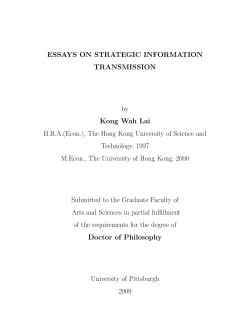 Essays on Strategic Information Transmission