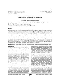 Cage sizes for tamarins in the laboratory
