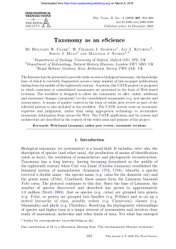 Taxonomy as an eScience