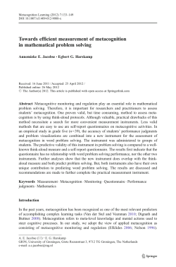 Towards efficient measurement of metacognition in mathematical