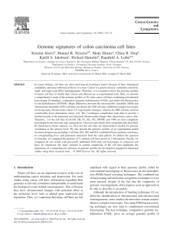 Genome signatures of colon carcinoma cell lines