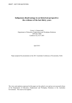Indigenous disadvantage in an historical perspective