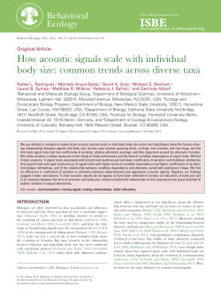 How acoustic signals scale with individual body size: common
