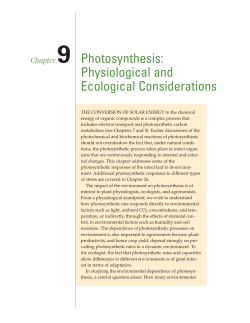 Photosynthesis: Physiological and Ecological Considerations