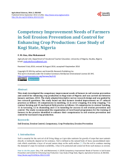 Competency Improvement Needs of Farmers in Soil Erosion