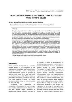 muscular endurance and strength in boys aged from 11 to 13 years