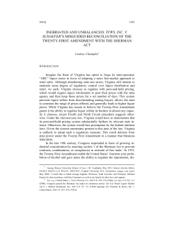 Inebriated and Unbalanced: TFWS, Inc. v. Schaefer`s Misguided