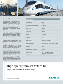 High speed train set Velaro CRH3