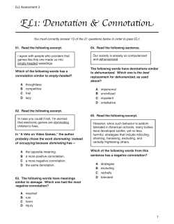 EL1 Assessment 3 - Sylmar High School ELA 9 PLC