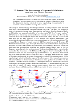 2D Raman&ndash;THz Spectroscopy of Aqueous Salt