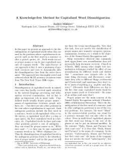 A Knowledge-free Method for Capitalized Word
