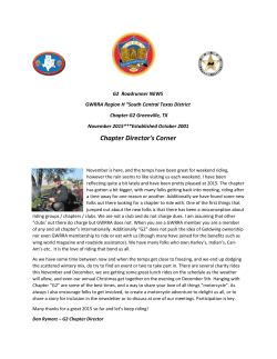 Chapter Director`s Corner