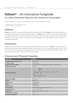 Initium® – An Innovative Fungicide