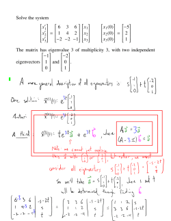 Solve the system x x x 3                 = 6 3 6 1 4 2 &minus;2 &minus;2 &minus;