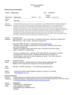 Geometry Syllabus 2016-2017