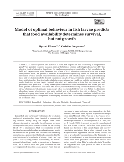 Model of optimal behaviour in fish larvae predicts that food
