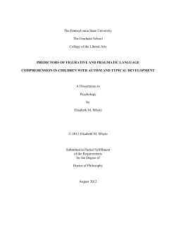 PREDICTORS OF FIGURATIVE AND PRAGMATIC LANGUAGE