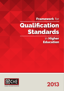 Framework for Qualification Standards in Higher Education