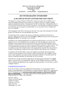 2015 PETROGRAPHY INTERNSHIP at the INSTAP STUDY