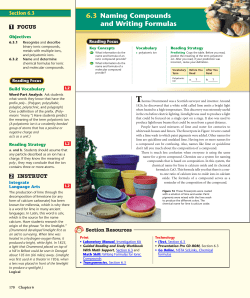 6.3 Naming Compounds and Writing Formulas